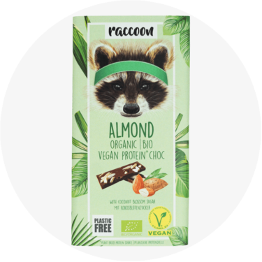 racoon almond schokolade