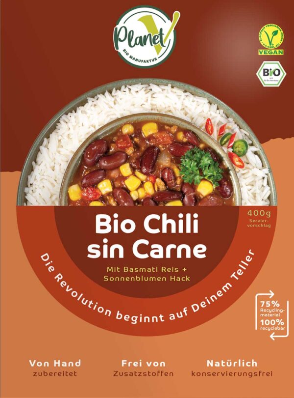 Bio Chili sin Carne mit Basmati Reis