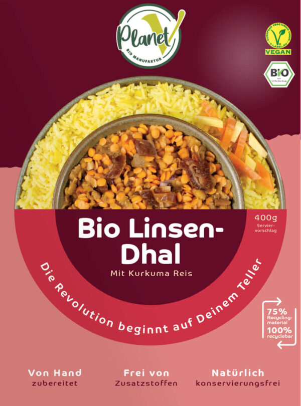 Bio Linsendhal mit Kurkuma Reis