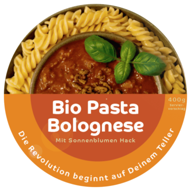 Bio Pasta Bolognese mit Sonnenblumen Hack