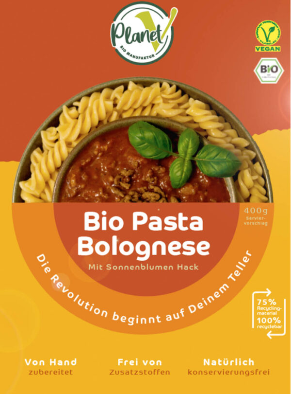 Bio Pasta Bolognese mit Sonnenblumen Hack