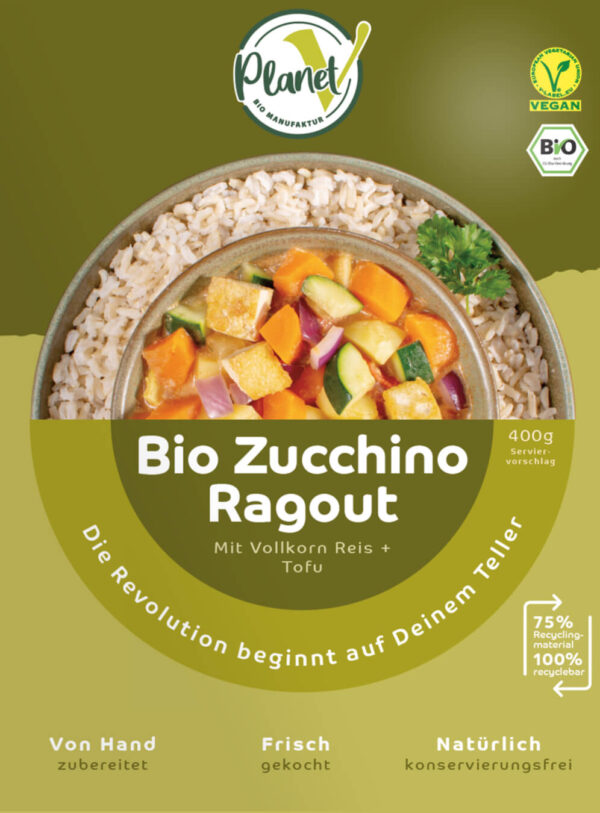 Bio Zucchino Ragout mit Vollkorn Reis