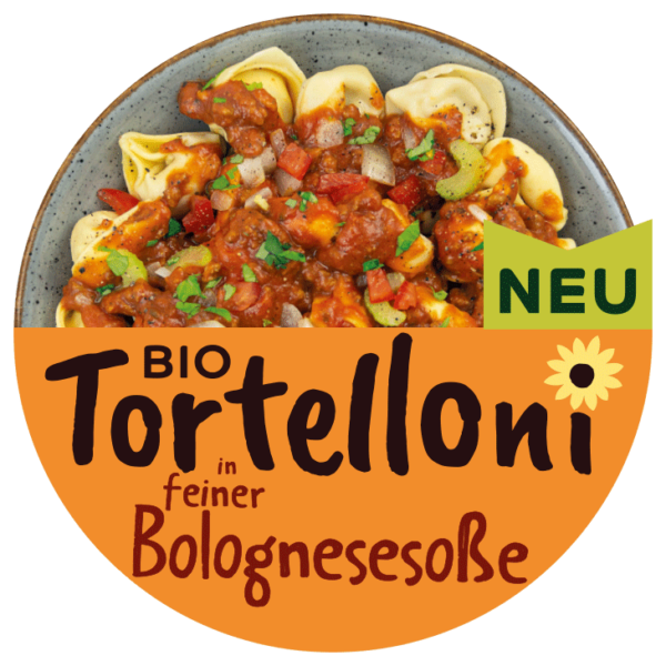 Bio Tortelloni in feiner Bolognesesoße