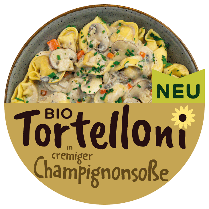 Bio Tortelloni in cremiger Champignonsoße - Planet V