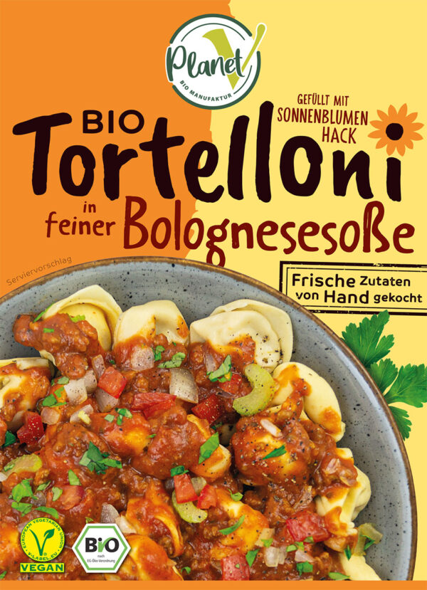 Bio Tortelloni in feiner Bolognesesoße